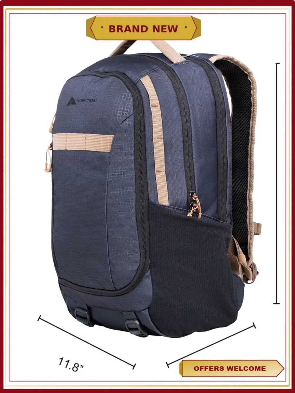 Ozark Trail 20L Polyester Cedar Daypack Backpack with Padded Laptop Compartment